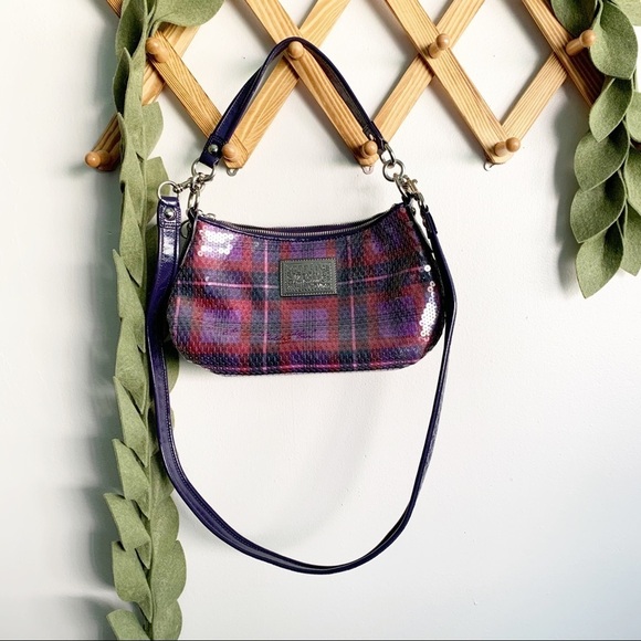 Coach Poppy Tartan Sequin Bag